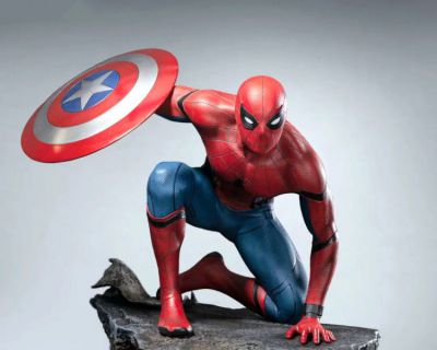 玻璃鋼樹脂復(fù)仇者聯(lián)盟電影人物擺件蜘蛛俠雕塑