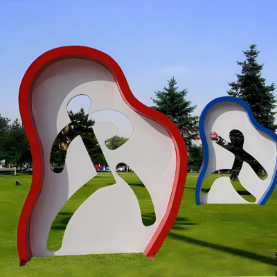 鏤空不銹鋼剪影人物雕塑