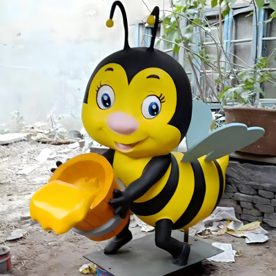 幼兒園裝飾品擺件玻璃鋼樹脂蜜蜂卡通動物擺件