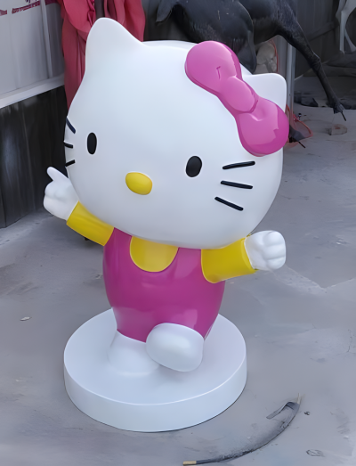 幼兒園美陳裝飾擺件玻璃鋼樹脂卡通Kitty貓雕塑