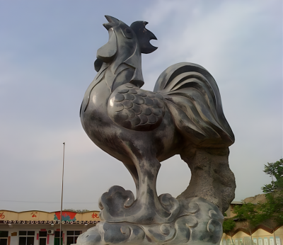 城市景觀大型動物景觀擺件大理石青石石雕大公雞雕塑