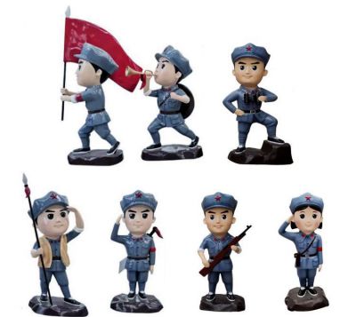 玻璃鋼卡通造型八路軍戰士雕塑