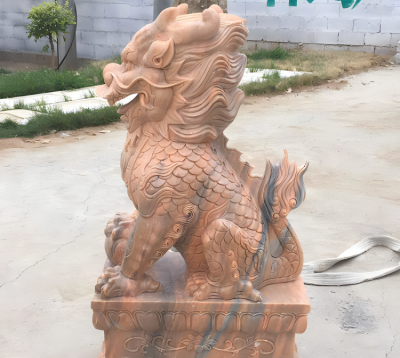 庭院戶外黃蠟石石雕麒麟雕塑