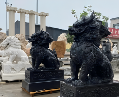 政府大樓門口擺件銅雕一對鎮(zhèn)宅招財麒麟雕塑