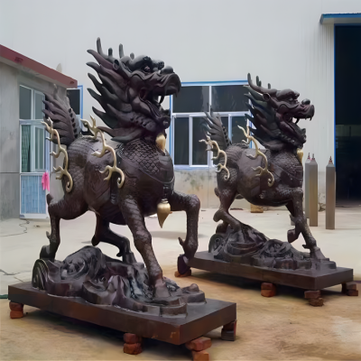 公園廣場大型神獸銅麒麟雕塑