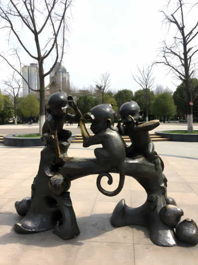 申猴鑄銅十二生肖動物銅雕