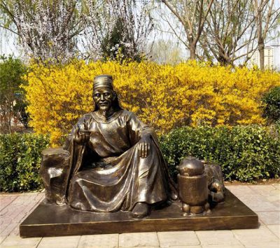 玻璃鋼仿銅歷史名人茶圣陸羽雕塑