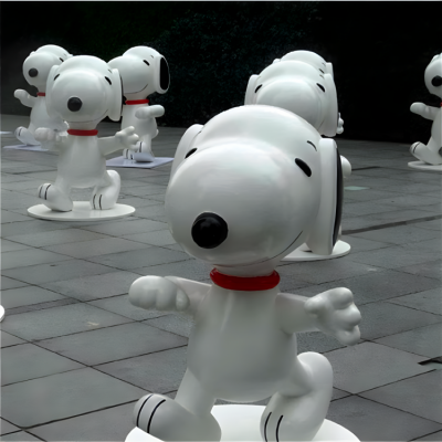 花園戶外景觀玻璃鋼卡通動(dòng)物擺件Snoopy雕塑