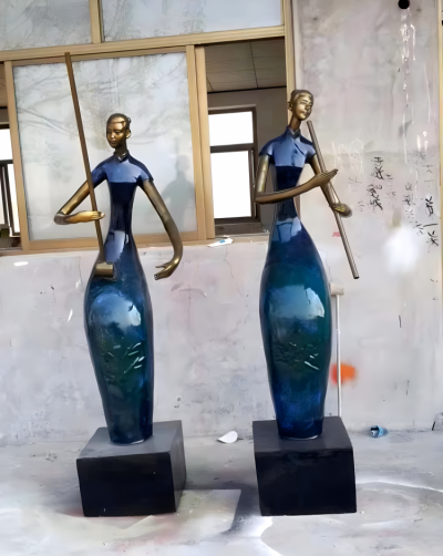 玻璃鋼抽象人物擺件商場園林音樂人雕塑