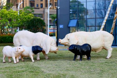 園林戶外動物景觀擺件玻璃鋼仿真動物十二生肖豬雕塑