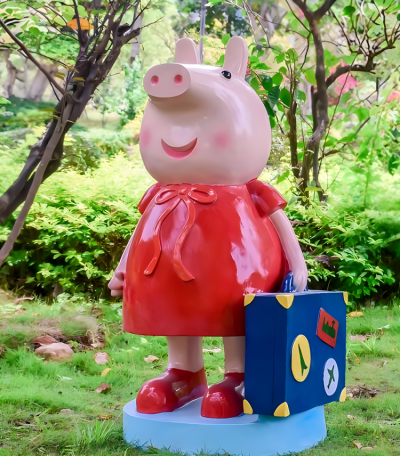 花園動物擺件玻璃鋼卡通動物動畫片小豬佩奇雕塑