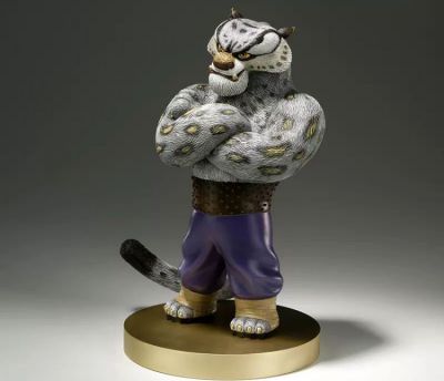 玻璃鋼仿真動物景觀商場電影院動物景觀小品擺件悍嬌虎雕塑