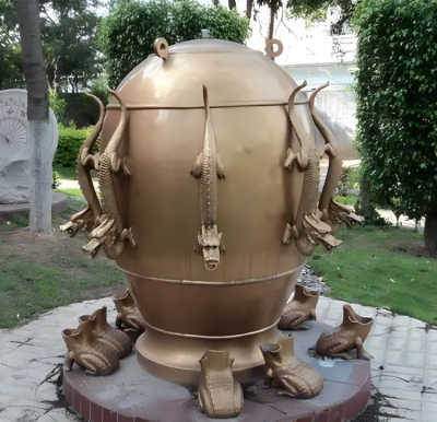 玻璃鋼仿銅地震儀雕塑