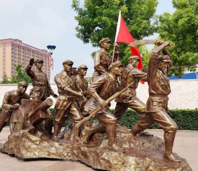 玻璃鋼抗戰紅軍人物雕塑