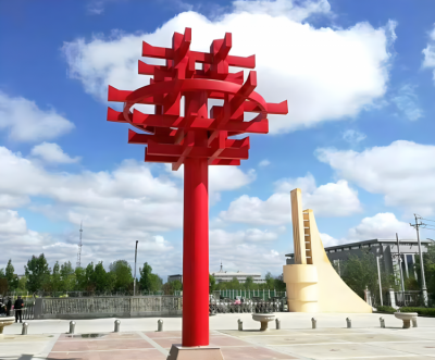 “華”字不銹鋼中文字景觀雕塑