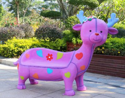 梅花鹿玻璃鋼卡通座椅