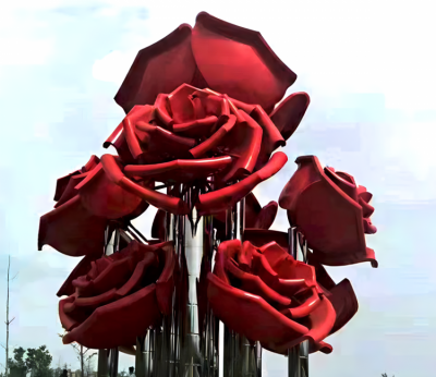 不銹鋼玫瑰花樹