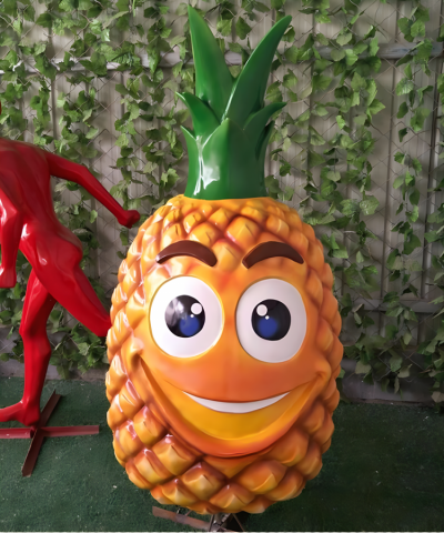 玻璃鋼卡通造型菠蘿雕塑擺件